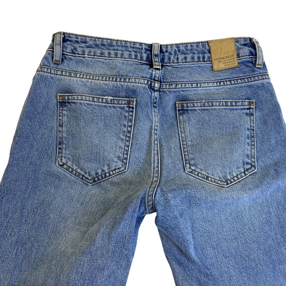 Zara Womens Light Blue Denim Jeans 1975 Crystal Embellished Straight Leg Size 00 - Picture 4 of 11